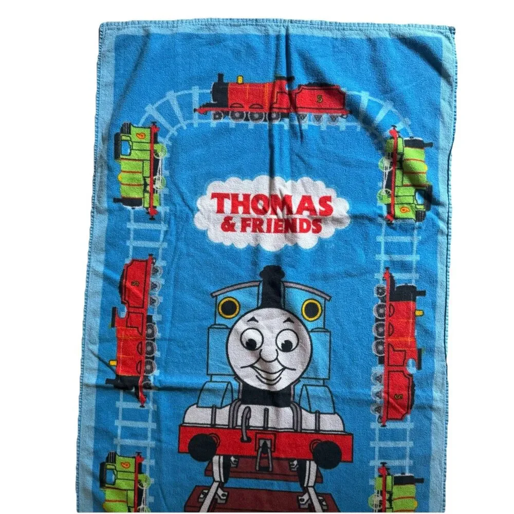 Vintage Y2K Thomas and Friends Beach Towel Thomas the Train Percy Blue Swim Pool